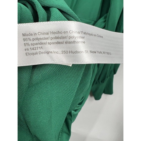 Eloquii Midi Dress Size 26 Castleton Green Knot Front Pleated Skirt Women New - Picture 5 of 7